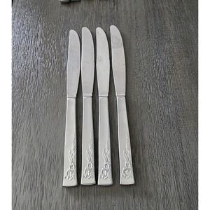 Oneida Stanhome Stainless Daffodil  Dinner Butter Knives Set of 4 Flatware